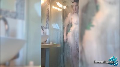 Baby with a juicy ass masturbating in the shower.